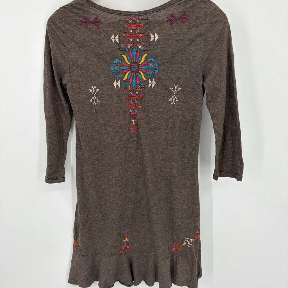 Johnny Was JWLA Embroidered Boho XS Cotton Blend Top Aztec Southwest Colorful - Picture 5 of 7